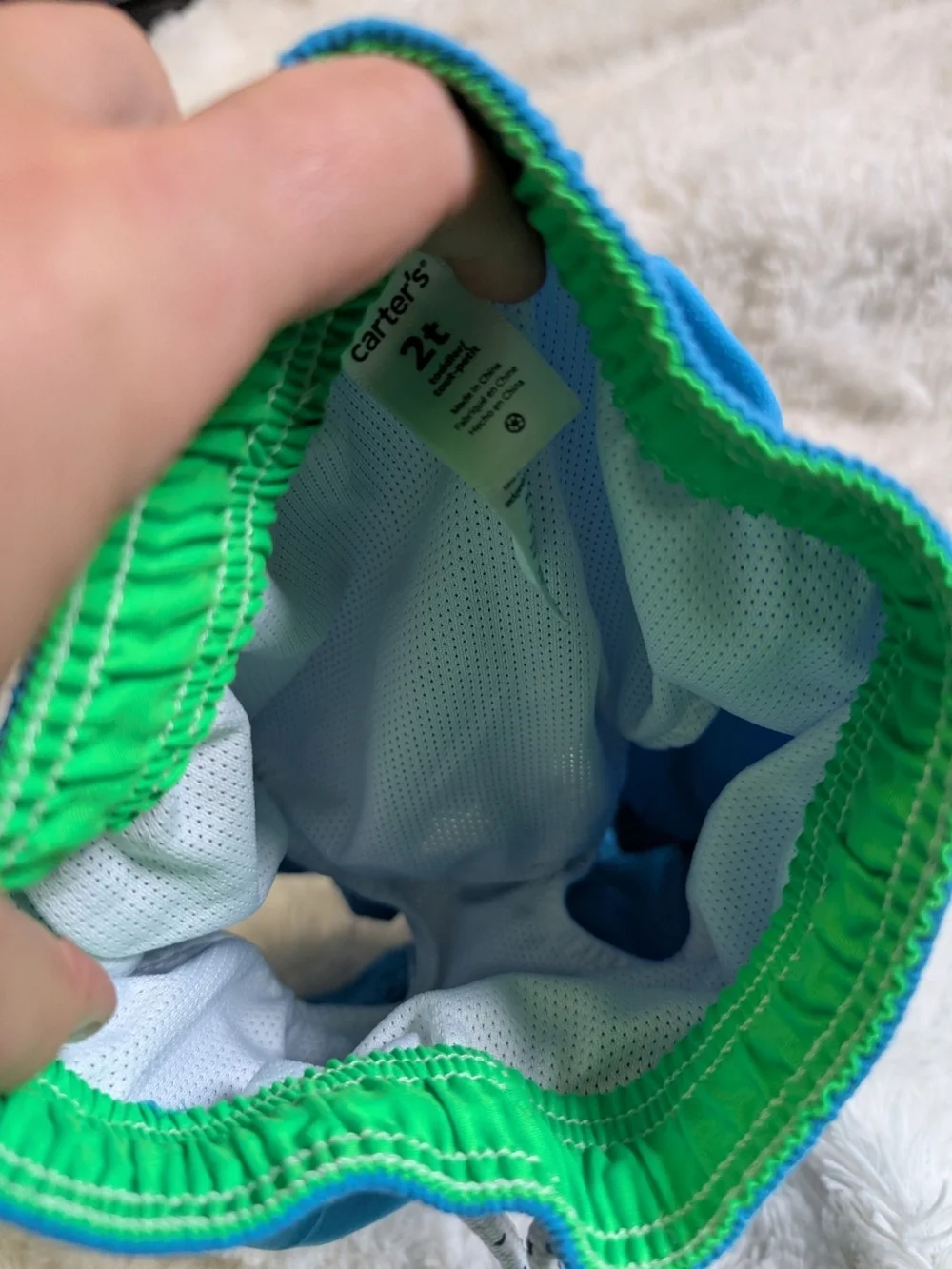 Carter's Bright Blue Swim Shorts Trunks with Drawstring Size 2T